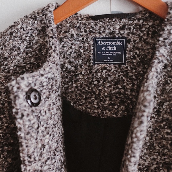Abercrombie & Fitch Grey Collarless Coat - Size S - Picture 3 of 7